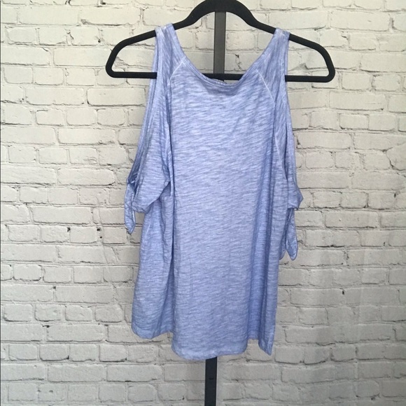 Jersey Knit Sanctuary Cold Shoulder Blouse Light - Picture 5 of 7